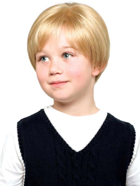 Designed Blonde Straight Short Lace Front Synthetic  Kids Wigs