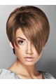 Brown Elegant Boycuts Straight Short Capless Synthetic Women Wigs