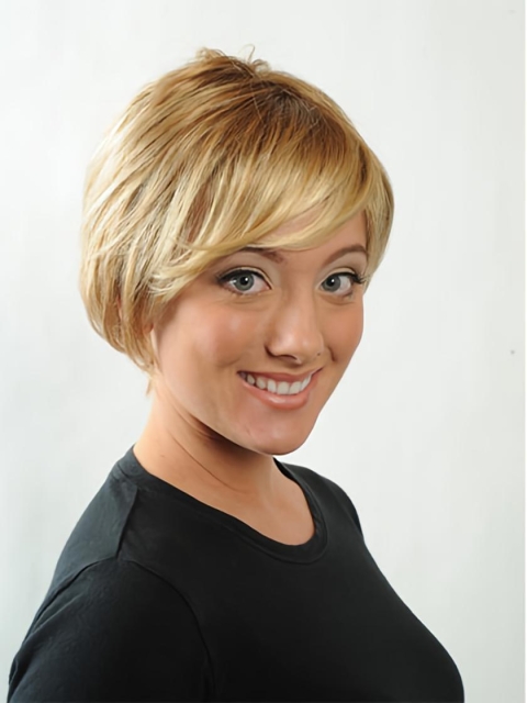 Modern Blonde Straight Short Capless Synthetic Women Wigs