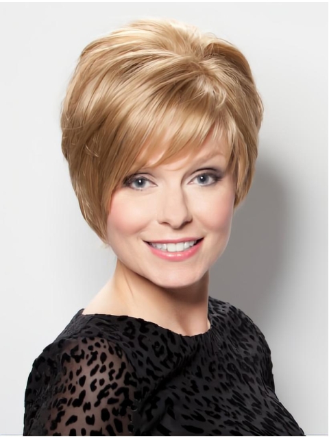 Incredible Blonde Straight Short Lace Front Synthetic Women Wigs