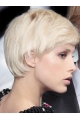 Young Fashion Platinum Blonde Short Layers Mono Top Grey Wigs