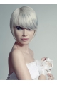 Young Fashion Straight Short Yongthful Cool Capless Grey Synthetic Women Wigs