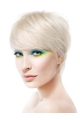 Young Fashion Platinum Blonde Short Straight Lace Front Human Hair Women Wigs