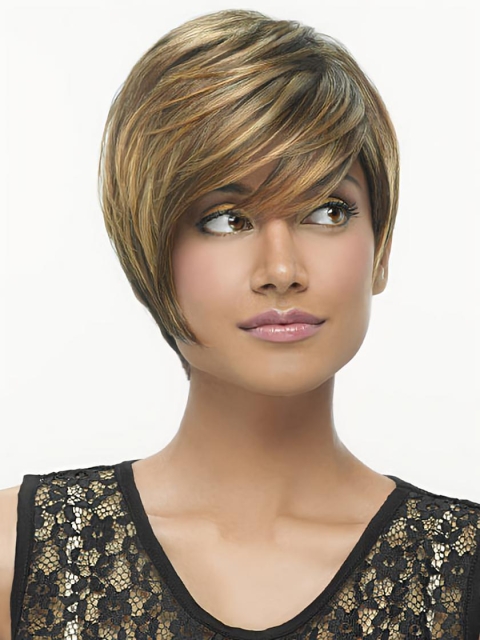 Brown Straight Short Capless Synthetic Tempting Women Wigs