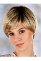 Blonde Faddish Layered Straight Short Capless Synthetic Women Wigs