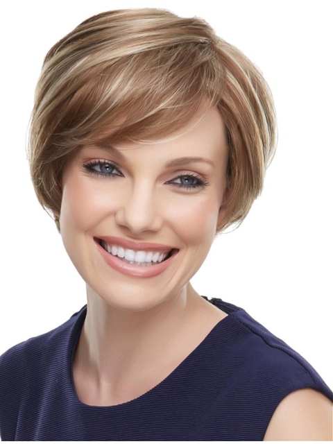 Affordable Straight Short Blonde Boycuts Beautiful Lace Front Synthetic Women Wigs