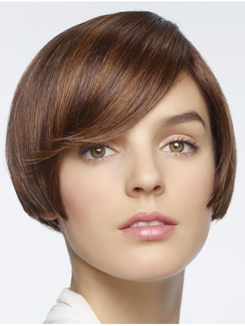 So Great Brown Short Straight Bobs New Design Capless Human Hair Women Wigs