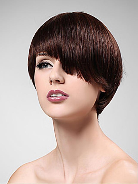 Pleasing Auburn Boycuts Straight Short Capless Synthetic Women Wigs