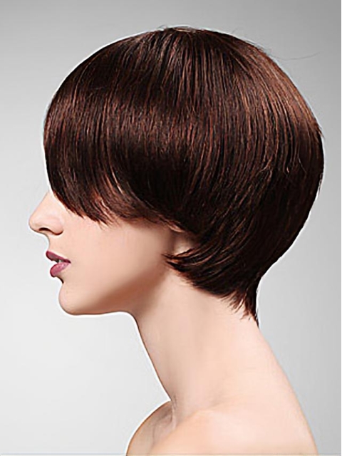 Pleasing Auburn Boycuts Straight Short Capless Synthetic Women Wigs