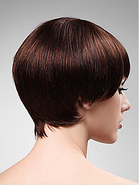 Pleasing Auburn Boycuts Straight Short Capless Synthetic Women Wigs