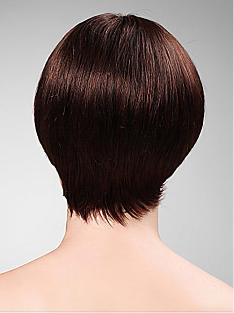 Pleasing Auburn Boycuts Straight Short Capless Synthetic Women Wigs