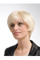 Great Straight Short Blonde Layered Lace Front Synthetic Women Wigs