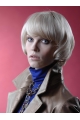 Young Fashion Platinum Blonde Soft Straight Short Lace Front Synthetic Women Bob Wigs