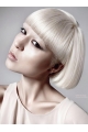 Young Fashion Platinum Blonde Straight Short Lace Front Human Hair Bobs Women Wigs