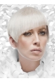 Young Fashion Platinum Blonde Sharp Scissors Short Straight Lace Front Wigs