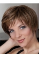 Straight Brown Boycuts 8" Capless Synthetic Short Wigs