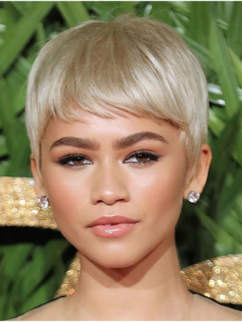  6" Straight Short Full Lace Synthetic  Zendaya Women Wigs