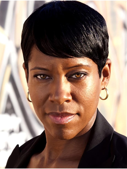 Boycuts Straight Short Black Lace Front Synthetic Regina King Women Wigs