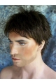 Polite Black Straight Short Capless Synthetic Men Wigs