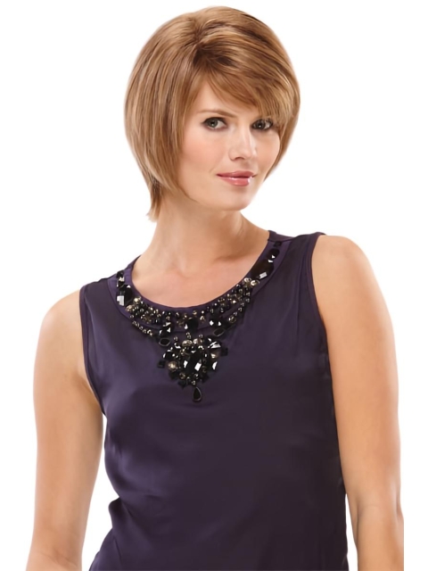 Beautiful Monofilament Straight Short Petite Human Hair Women Wigs