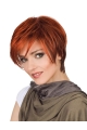 Red Flexibility Straight Short With Bangs Monofilament Synthetic Women Wigs