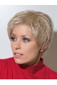 Refined Blonde Straight Short Boycuts Hand-Tied Synthetic Women Wigs