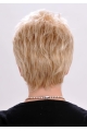 Blonde Suitable Straight Short Boycuts Monofilament Synthetic Women Wigs