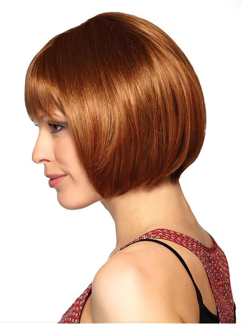 No-fuss Auburn Straight Short Capless Synthetic Women Bob Wigs