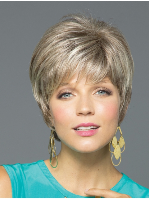 Tempting Straight Short With Bangs Monofilament Synthetic Women Wigs