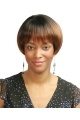 Fashionable Auburn Straight Short With Bangs Capless Synthetic African American Women Wigs