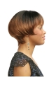 Fashionable Auburn Straight Short With Bangs Capless Synthetic African American Women Wigs