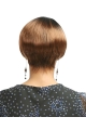 Fashionable Auburn Straight Short With Bangs Capless Synthetic African American Women Wigs