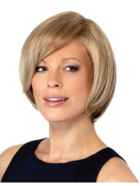 Blonde Short Straight Without Bangs Good Monofilament Synthetic Women Bobs Wigs