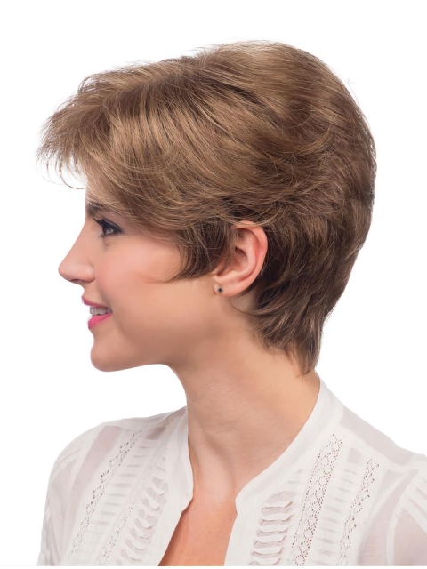 Blonde Straight Short Monofilament Synthetic Pleasing Women Wigs