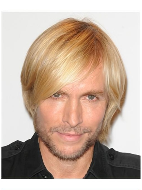 Glamorous Blonde Straight Short Capless Synthetic Men Wigs