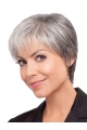 Pleasing Lace Front Straight Short Synthetic Grey Women Wigs