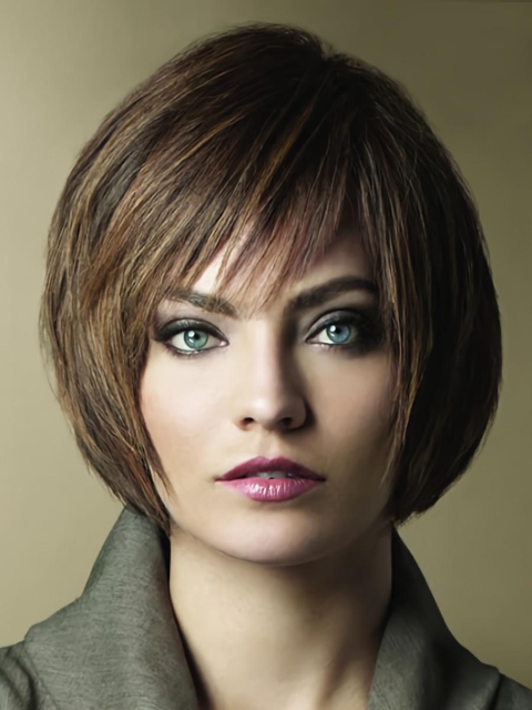 Convenient Monofilament Straight Short Petite Human Hair Women Wigs