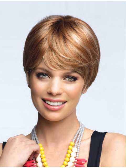 Blonde Straight Short Capless Synthetic Women Wigs