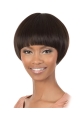 Glamorous Brown Straight Short Capless Human Hair Women African American Wigs