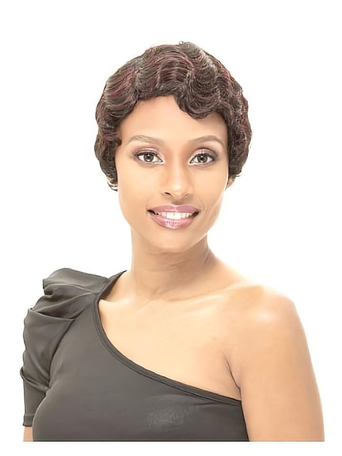 Stylish Brown Straight Short Capless Synthetic African American Women Wigs