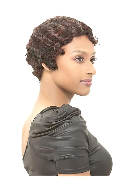 Stylish Brown Straight Short Capless Synthetic African American Women Wigs