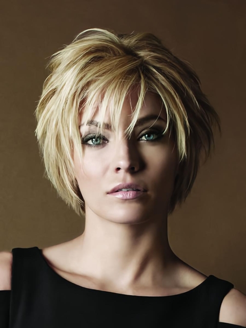 Unique Blonde Monofilament Short Full Lace Human Hair Women Wigs For Cancer