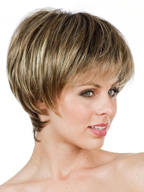 Preferential Lace Front Straight Short Petite Synthetic Women Wigs