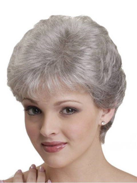 High Quality White Straight Short Capless  Classic Synthetic Women Wigs