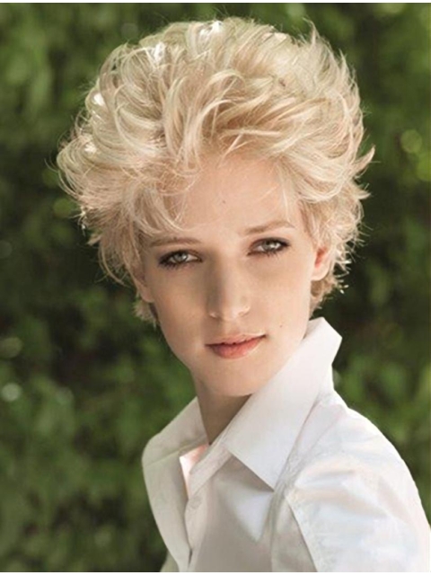 Blonde Straight Short Lace Front Synthetic Women Wigs