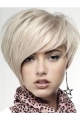 Blonde High Quality Boycuts Monofilament Human Hair Women Wigs For Cancer