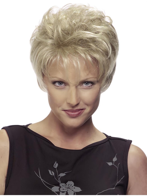 Preferential Blonde Straight Short Lace Front Synthetic Women Wigs