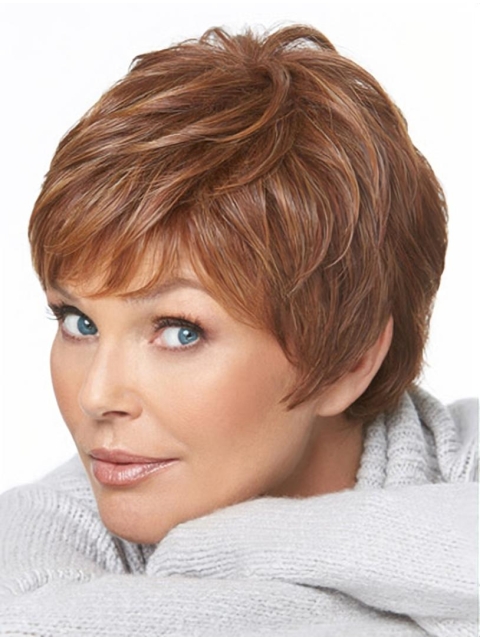 Brown Great Monofilament Straight Short Synthetic Women Wigs