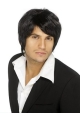 Comfortable Black Straight Short Capless Human Hair Men Wigs