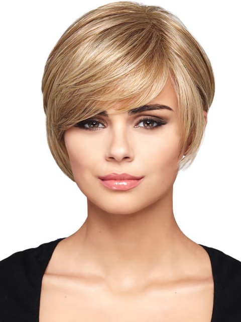 Impressive Blonde Straight Short Capless Synthetic Women Bob Wigs